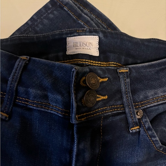 Hudson Jeans Collin Mid-Rise Skinny Supermodel Dark Wash Jean Obscurity Size 24 - Picture 12 of 16